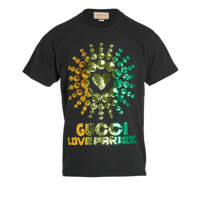 Gucci Love Parade T-Shirt, £175, Clothing, Black, Cotton, Front view
