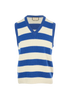 Gucci Striped Knit Pull Over Vest, &pound;175, Clothing, Beige/Blue, Cashmere/Wool, Front view