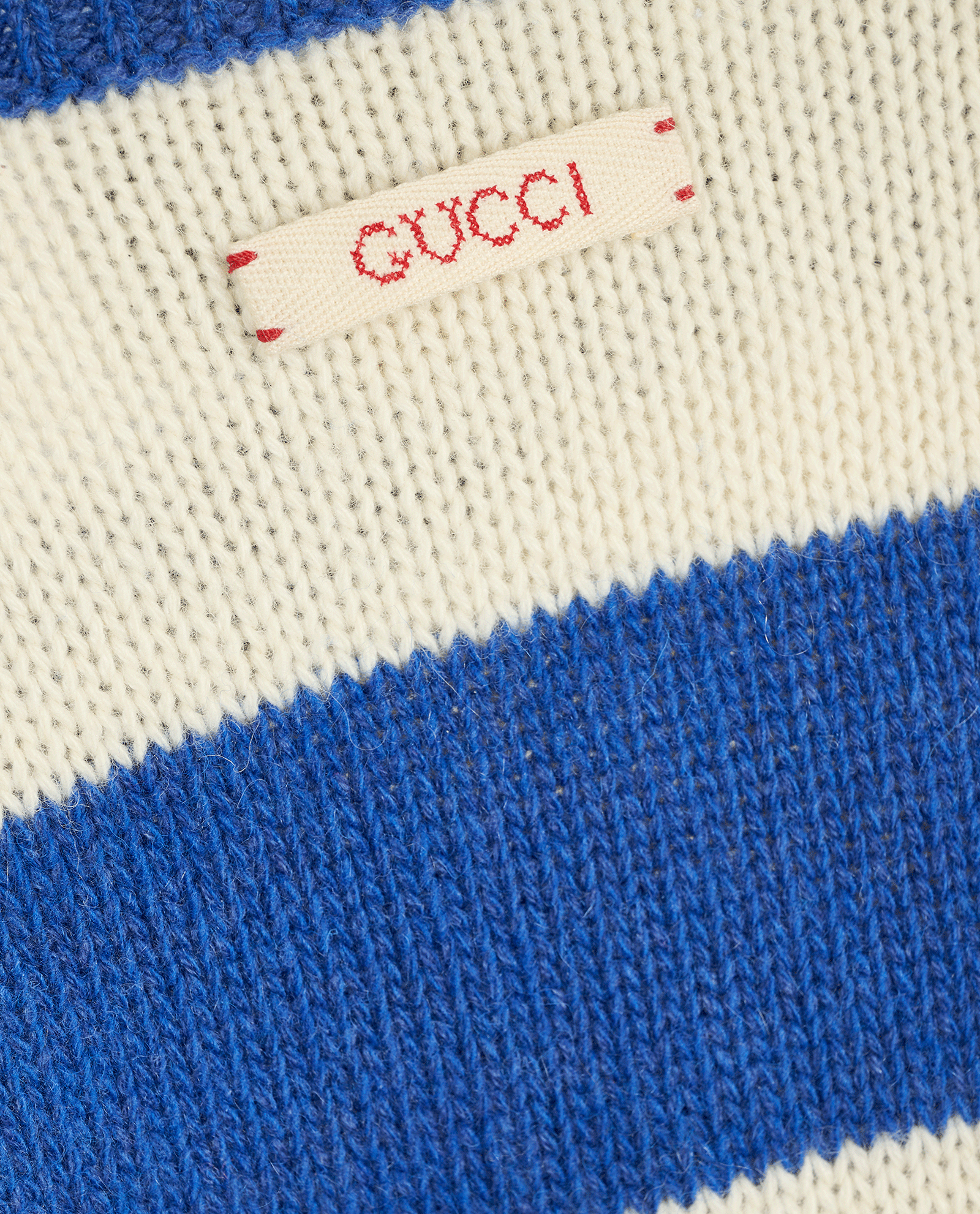 Gucci Striped Knit Pull Over Vest, &pound;175, Clothing, Beige/Blue, Cashmere/Wool, Other view