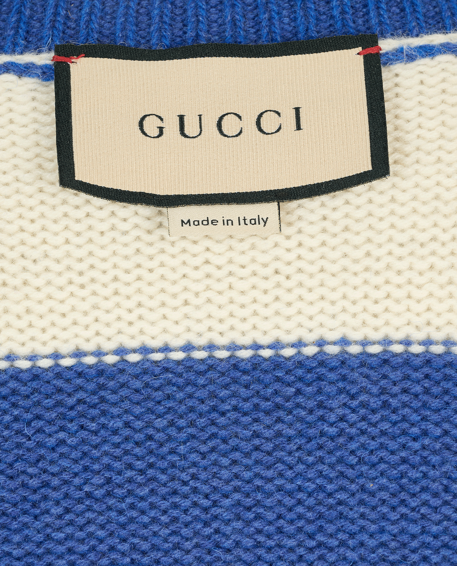 Gucci Striped Knit Pull Over Vest, &pound;175, Clothing, Beige/Blue, Cashmere/Wool, Other view