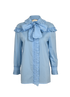 Gucci Ruffle Shirt, &pound;195, Clothing, Blue, Cotton, Front view