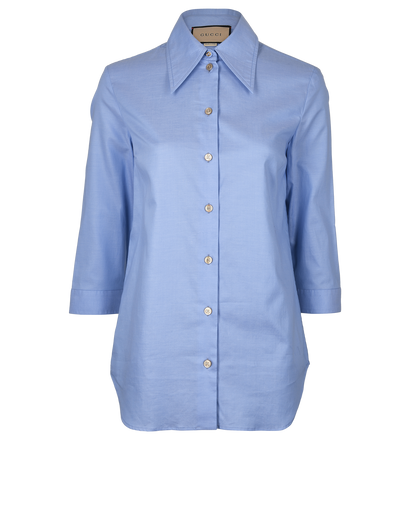 Gucci Heart On Sleeve Shirt, &pound;220, Clothing, Blue, Cotton, Front view
