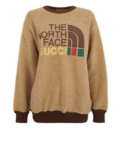 Gucci X North Face Teddy Sweatshirt, &pound;380, Clothing, Brown, Polyester (Polymer), Front view