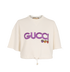 Gucci Logo Embroidered Cropped Top, &pound;195, Clothing, White, Cotton, Front view