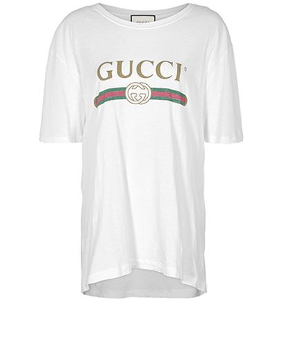 Gucci Oversized Washed Logo T Shirt, front view