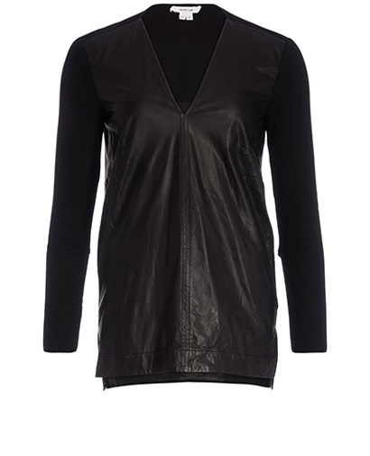 Helmut Lang Leather Panel Top, front view