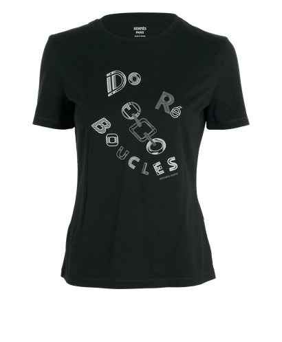 Hermes Micro Do Re T-Shirt, &pound;195, Clothing, Black, Cotton, Front view