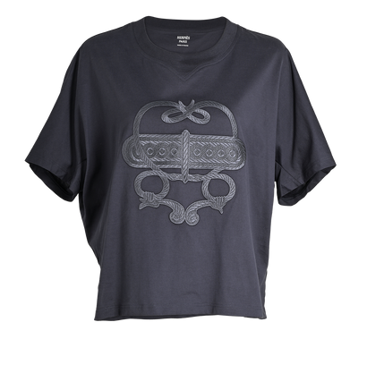 Hermes Embroidery T-Shirt, £180, Clothing, Blue, Cotton, Front view