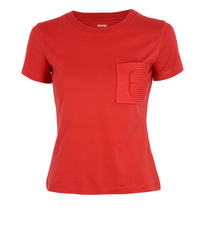 Hermes Embroidered Pocket T-Shirt, front view