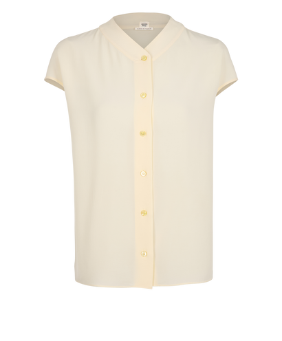 Hermes V-Neck Shirt, &pound;180, Clothing, Cream, Silk, Front view