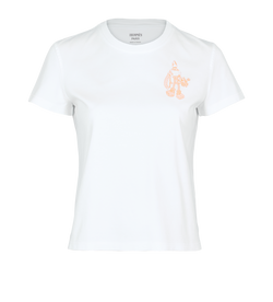 Hermes Cartouche T-Shirt, Cotton, White, UK10, 2*