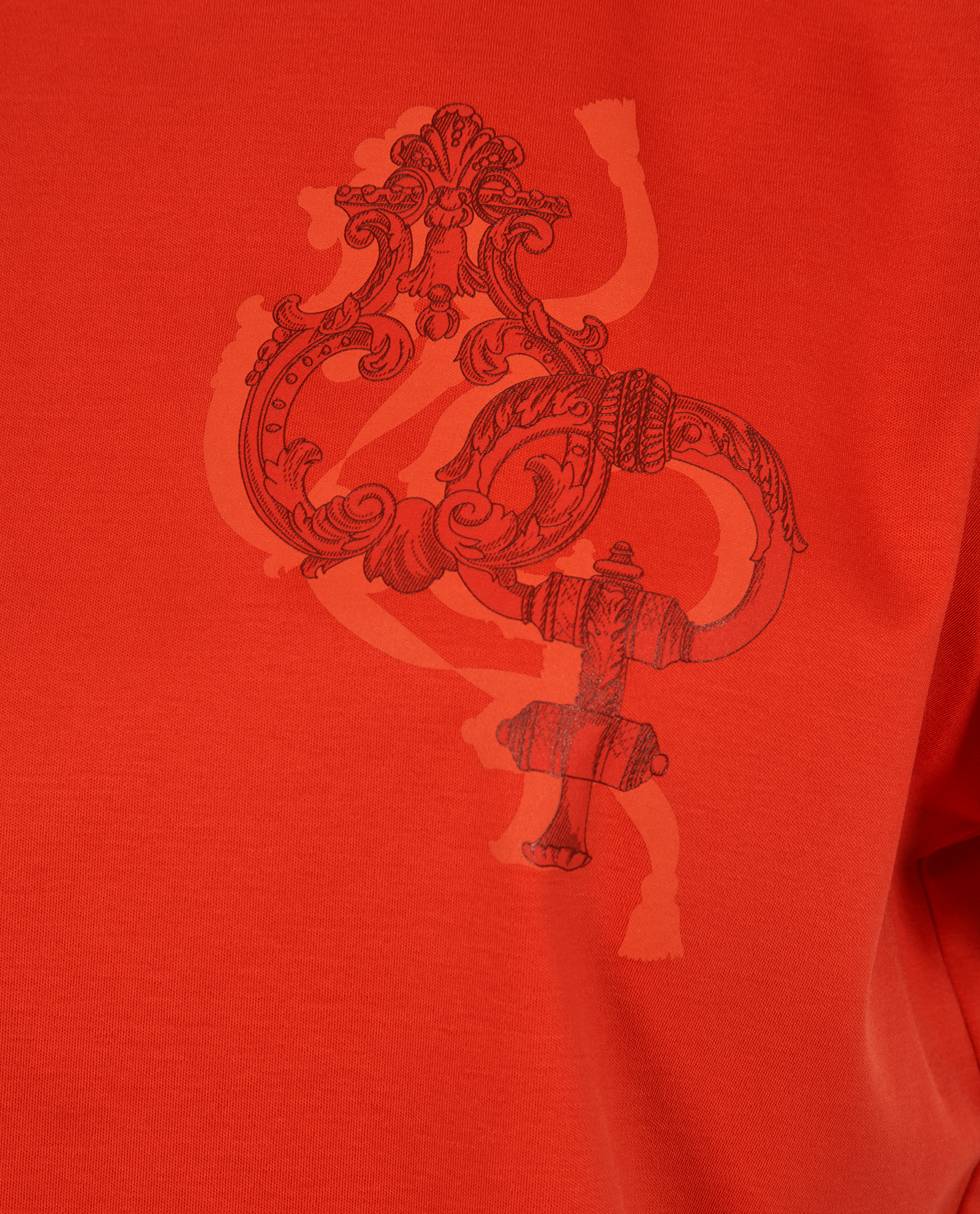 Hermes Droit Cartouche T-Shirt, &pound;210, Clothing, Red, Cotton, Other view