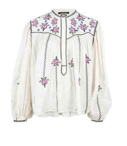 Isabel Marant Caitly Blouse, Silk, Cream, UK 10, 3*