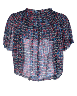 Isabel Marant Blue/Red/White Patterned Blouse, silk, Blue/Red, 10