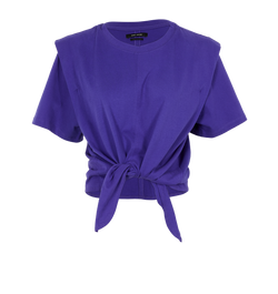 Isabel Marant Front-Split T-Shirt, Cotton, Purple, Sz L, 3*