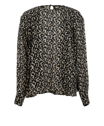 Isabel Marant Metallic Leaf Print Blouse, &pound;90, Clothing, Black, Silk, Front view