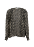 Isabel Marant Metallic Leaf Print Blouse, &pound;90, Clothing, Black, Silk, Front view