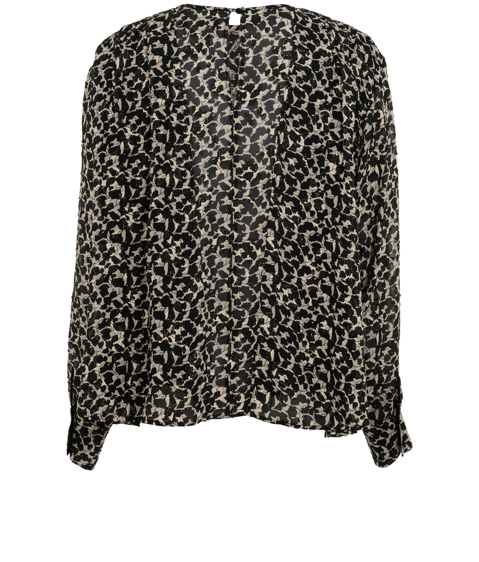 Isabel Marant Metallic Leaf Print Blouse, &pound;90, Clothing, Black, Silk, Back view