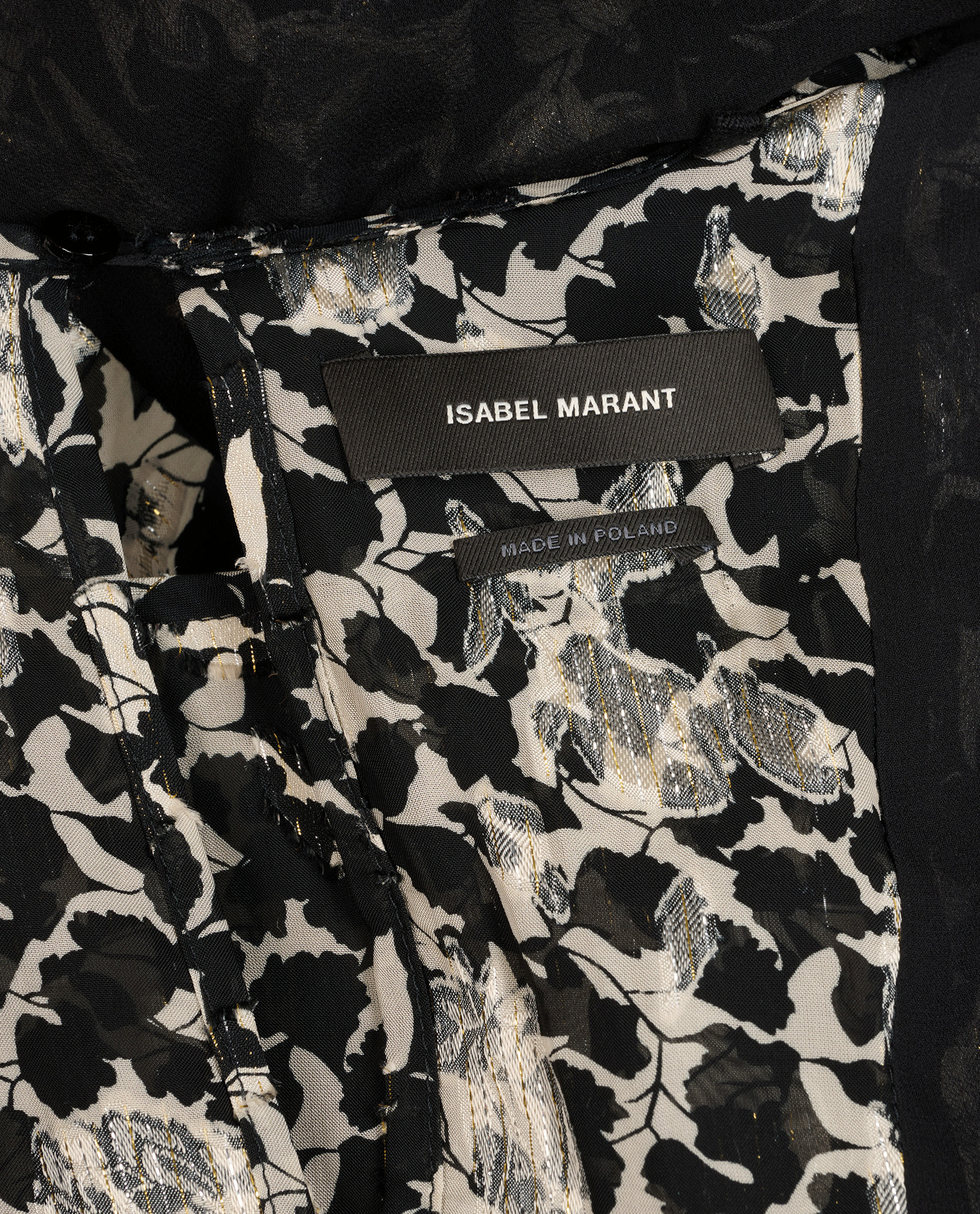 Isabel Marant Metallic Leaf Print Blouse, &pound;90, Clothing, Black, Silk, Other view