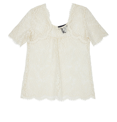Isabel Marant Lace Short Sleeve Top, front view