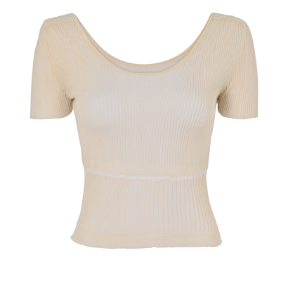 Jacquemus La Maille Sognu Top, £70, Clothing, Cream, Polyester (Polymer), Front view