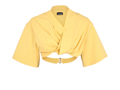Jacquemus Cropped T-shirt, £60, Clothing, Yellow, Cotton, Front view