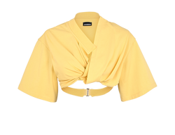 Jacquemus Cropped T-shirt, Cotton, Yellow, UK8, 3*