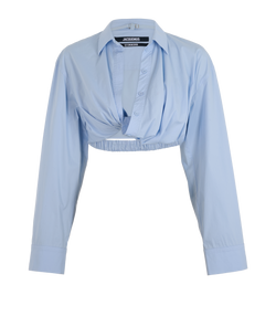 Jacquemus Le Chouchou Shirt, Cotton, Blue, UK 8, 3*