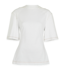 Jacquemus Shaped Waist T-Shirt, Cotton, White, Sz XS, 3*