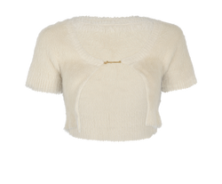 Jaquemus Cropped Cardigan, Polyamide, Cream, UK10, 3*