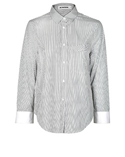 Jil Sander Pinstripe Shirt, Cotton, White/Black, 6, 3*