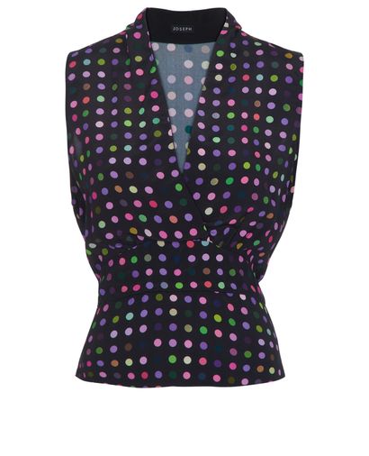 Joseph Sleeveless Polka Dot Blouse, front view