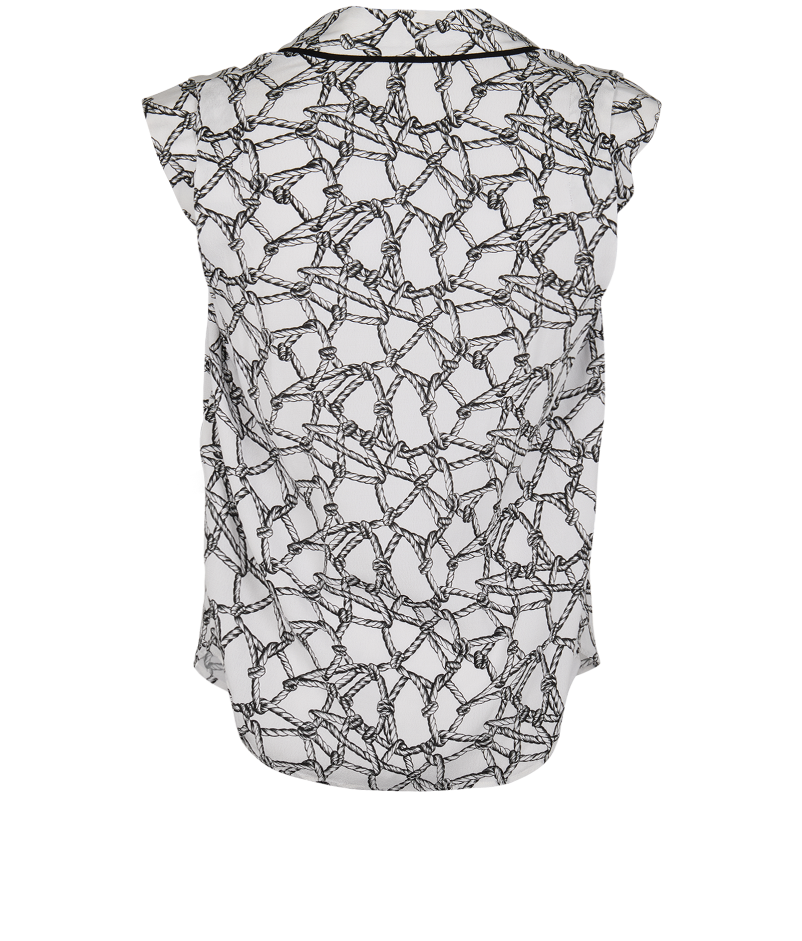 Kenzo Rope Print Sleeveless Blouse, &pound;90, Clothing, White, Viscose, Back view