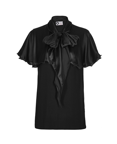 Lanvin Ruffle Silk Overlay Top, front view
