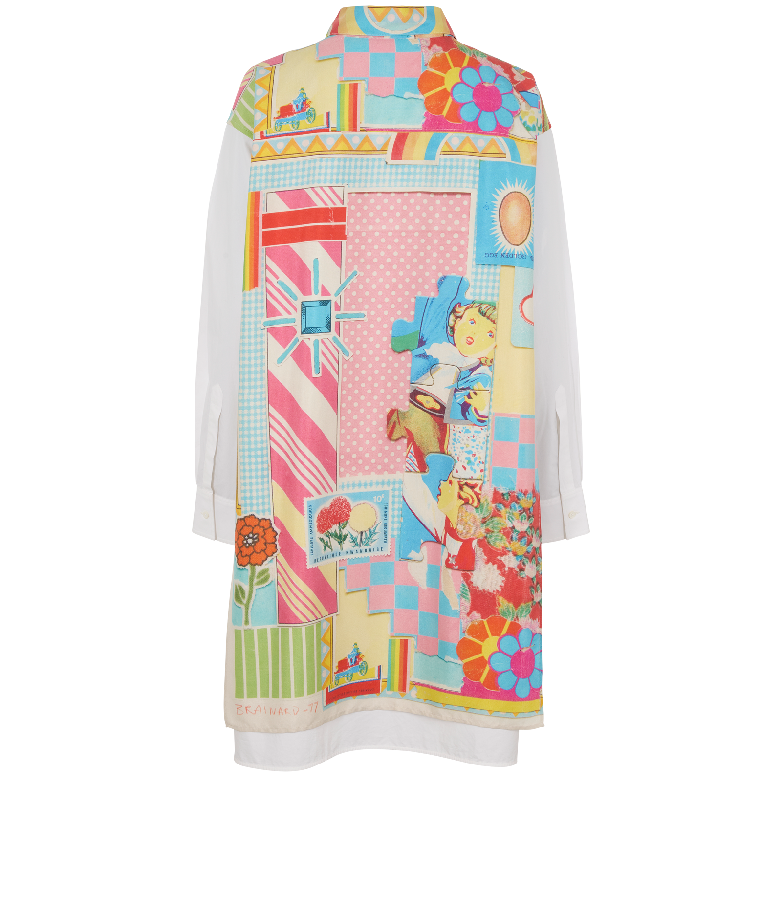 Loewe Doll House Oversized Shirt, &pound;180, Clothing, Blue/Pink/White, Cotton/Silk, Back view