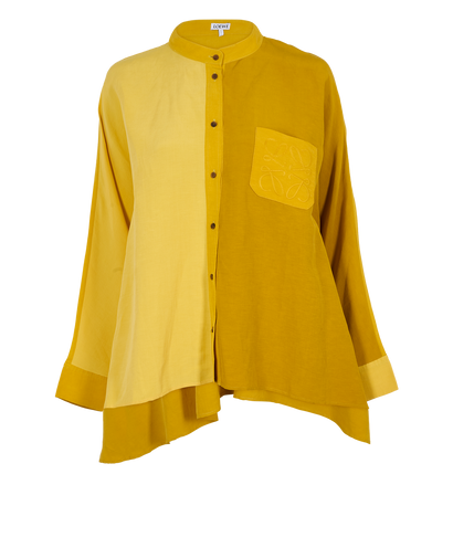 Loewe Anagram Cape Shirt, &pound;250, Clothing, Yellow, Linen/Silk, Front view