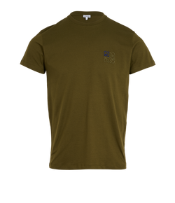 Loewe Anagram Embroidered T-Shirt, Mens, Cotton, Khaki, Sz XS, 3*