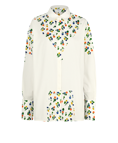 Loewe Floral Long Shirt, &pound;350, Clothing, White, Cotton, Front view