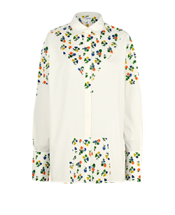 Loewe Floral Long Shirt, Cotton, White/Multi, UK12, 3*