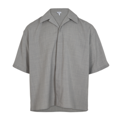 Loewe Anagram Oversized Short Sleeve Shirt, Mens, Wool, Grey, Sz M, 3*