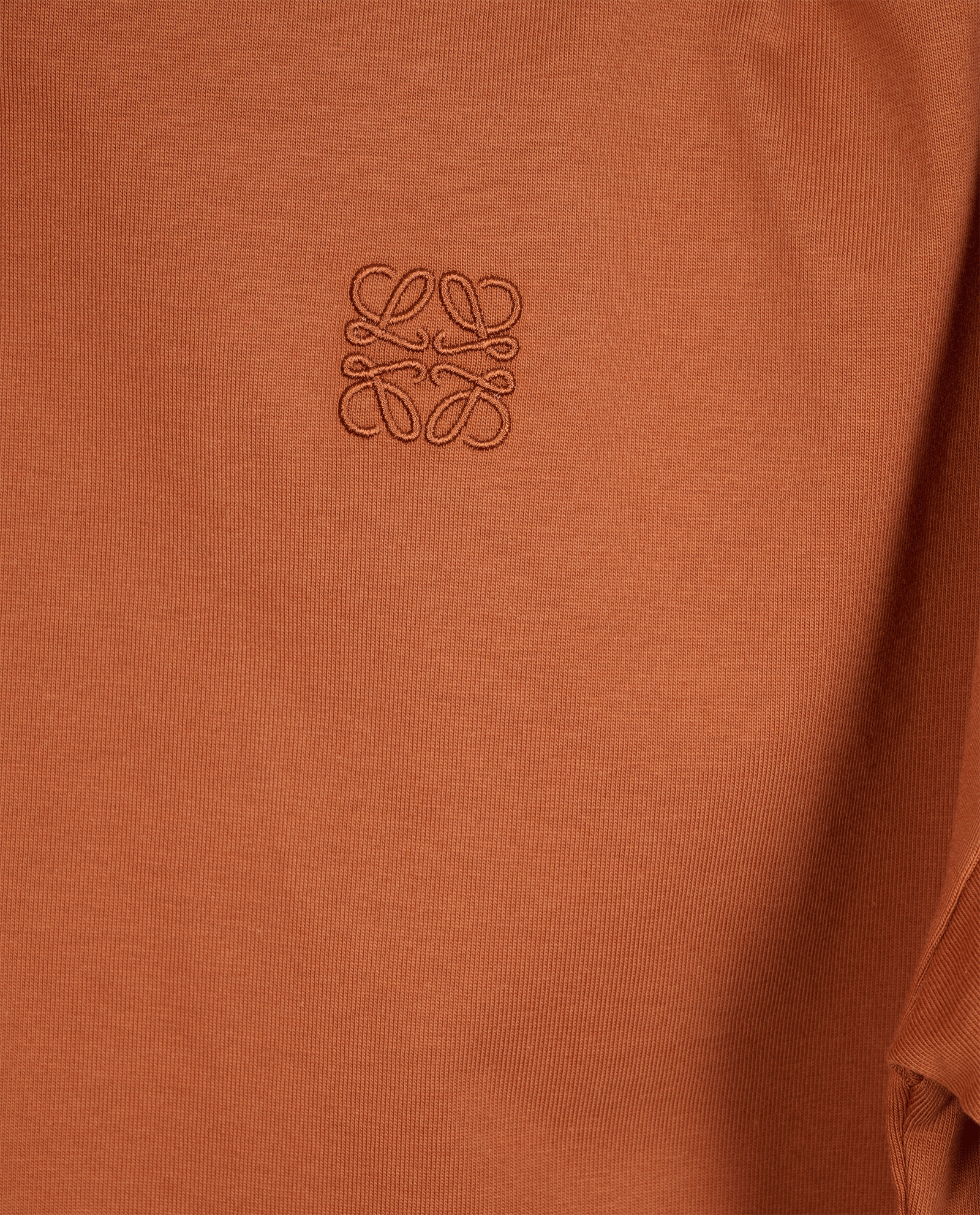 Loewe Anagram Embroidered Cropped T-Shirt, &pound;220, Clothing, Brown, Cotton, Other view