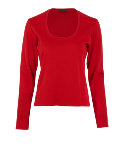 Loewe Long Sleeve Top, Wool, Red, Sz L, 3*