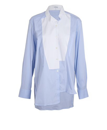 Loewe Asymmetric Shirt, &pound;150, Clothing, Blue/White, Cotton/Polyester (Polymer), Front view