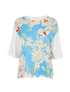 Loro Piana Floral Oversized T-Shirt, &pound;80, Clothing, Blue/White, Cotton/Silk, Front view