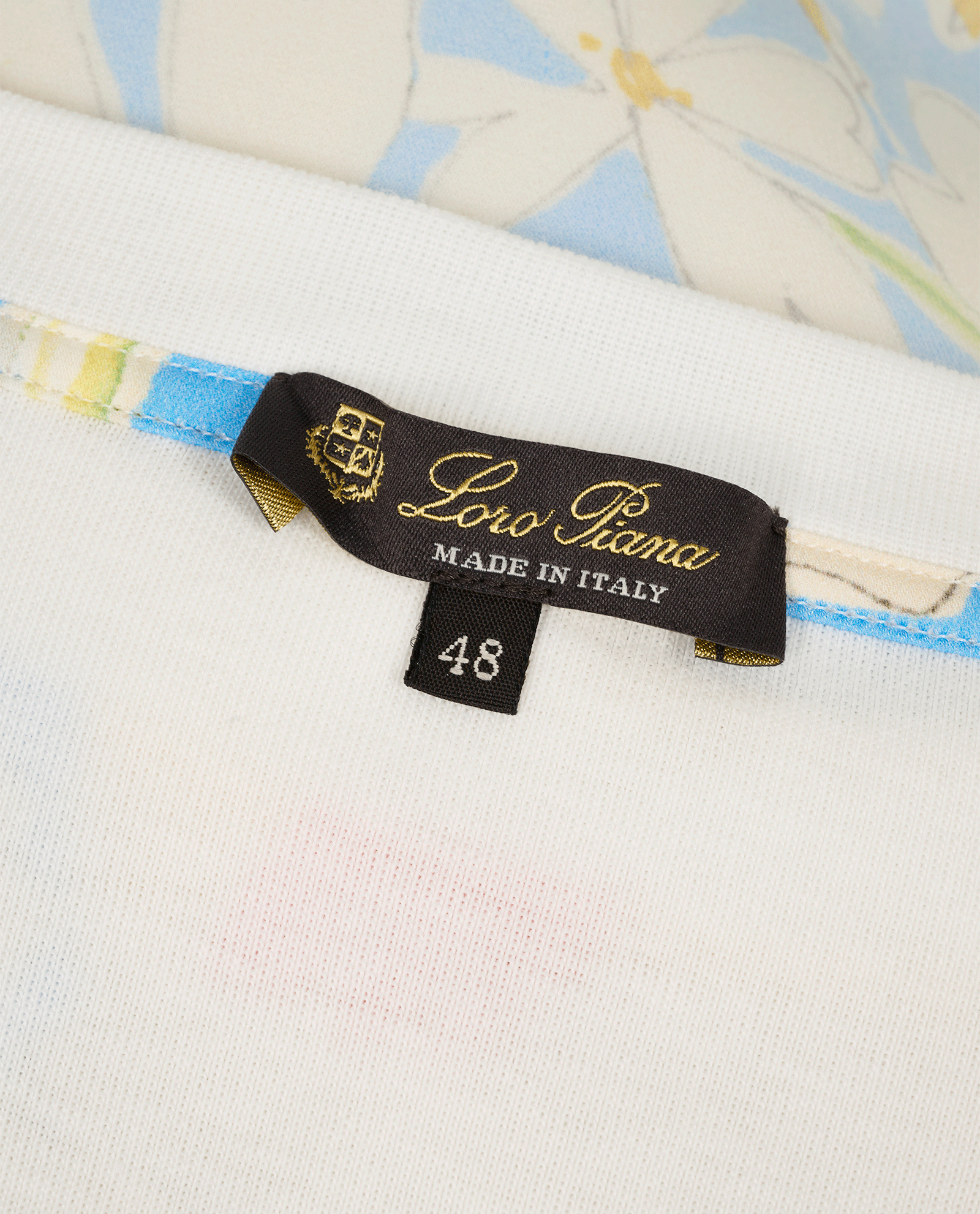 Loro Piana Floral Oversized T-Shirt, &pound;80, Clothing, Blue/White, Cotton/Silk, Other view