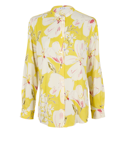 Loro Piana Floral Blouse, &pound;150, Clothing, Yellow, Silk, Front view