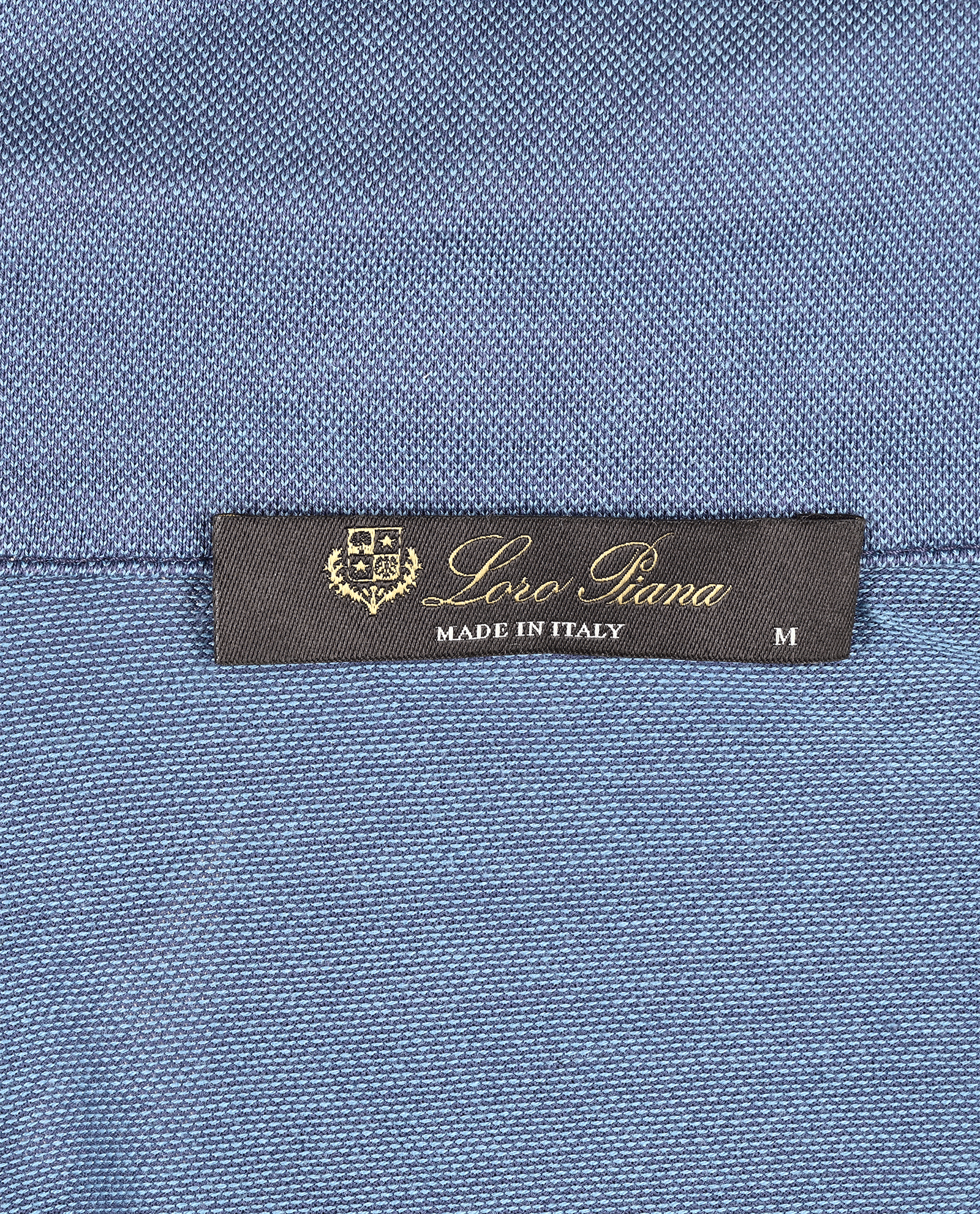 Loro Piana Logo Embroidered Polo Shirt, &pound;180, Clothing, Blue, Cotton/Silk, Other view