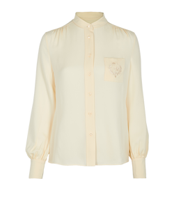Loro Piana Lydia Shirt, Silk, Cream, UK8, 3*