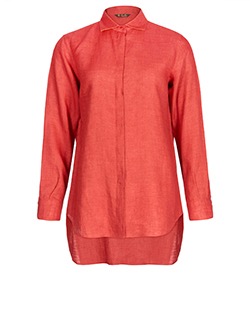 Loro Piana Long Sleeve Shirt, Linen/Cotton, Red, UK10, 2*