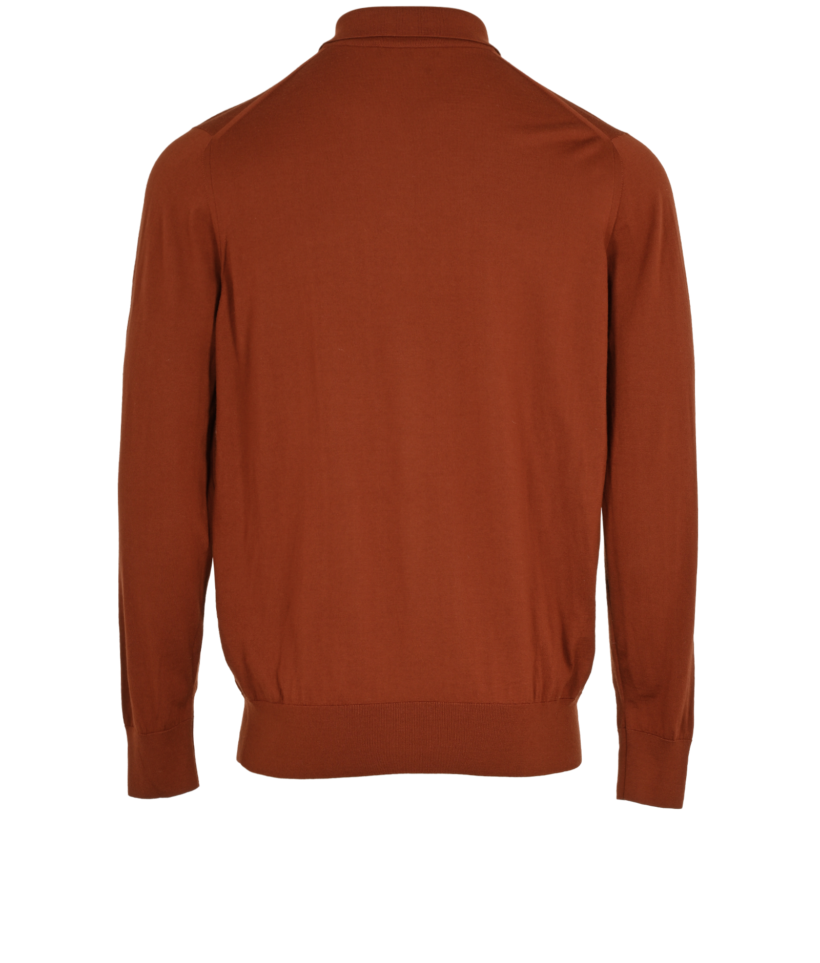 Loro Piana Long Sleeve Polo Shirt, &pound;180, Clothing, Brown, Wool, Back view